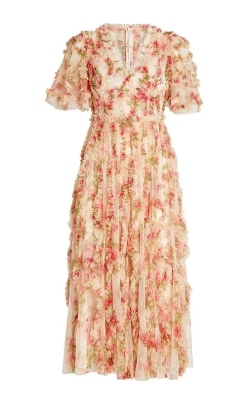 Marbled midi dress-Waltzing Blooms Ballerina Dress