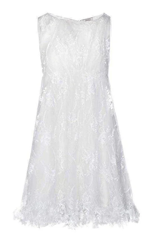 Wanderer tiered dress-White Cotton Blend Lace Dress