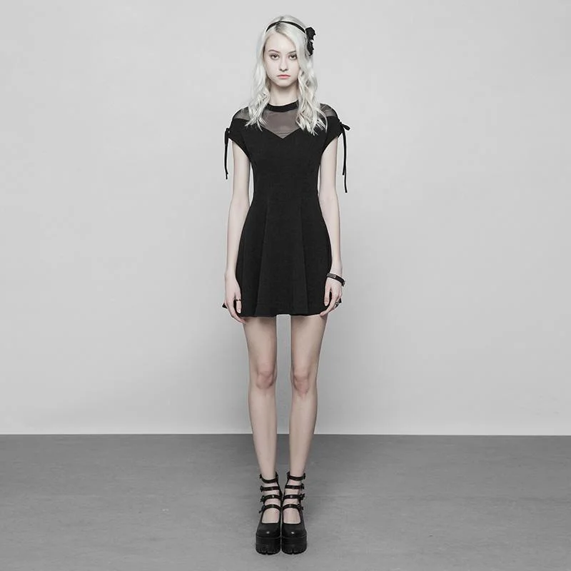 Parade fringe dress-Women's Bow Detailed Short Punk Dress