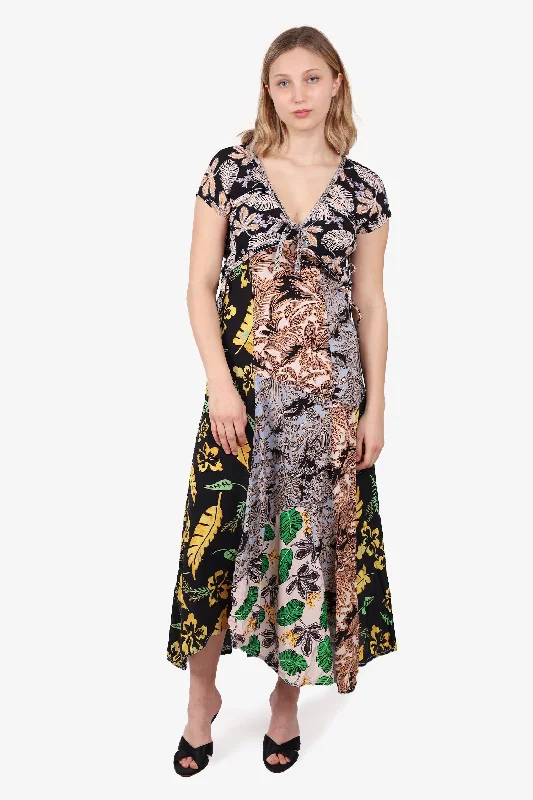 Bare metallic dress-3.1 Phillip Lim Multicolor Floral Print Slip Maxi Dress Size 6