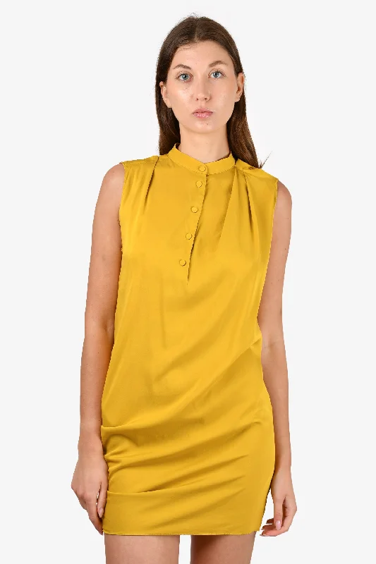 Petal muted dress-3.1 Phillip Lim Yellow Silk Sleeveless Dress Size 2