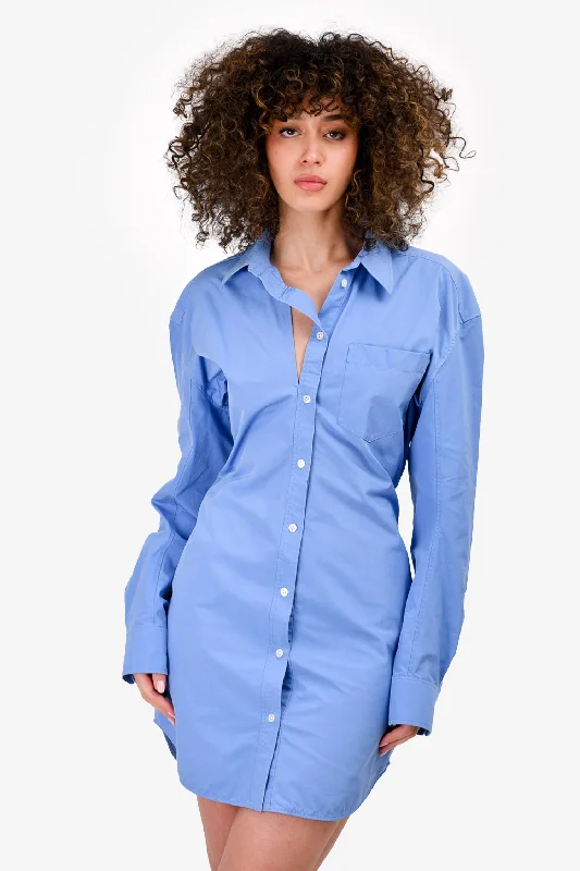 Shine flash dress-Alexander Wang Blue Cinched Button-Up Dress Size 6