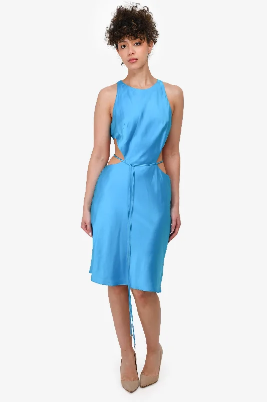 Wanderer tiered dress-Alexis Blue Cut-Out Side Sleeveless Midi Dress Size M