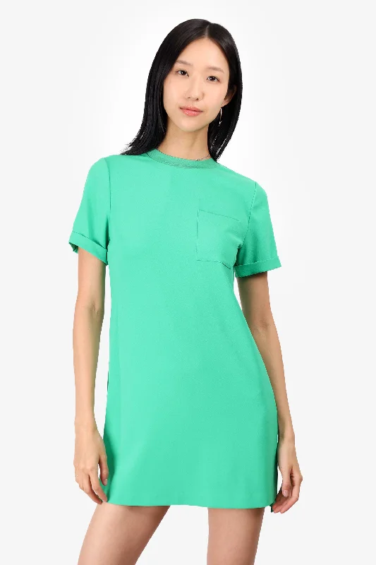 Light cotton dress-Alice + Olivia Green Short Sleeve Dress Size XS