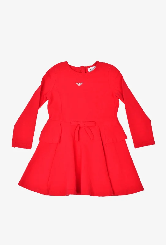 Ash subtle dress-Armani Junior Red Cotton Mini Dress Size 4A Kids