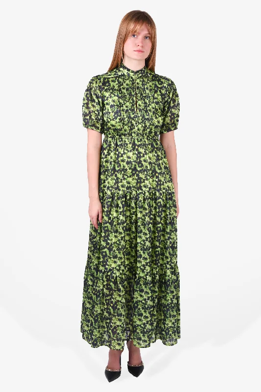 Parade tie-dye dress-Birgitte Herskind Green/Black Floral Print 'Bella' Dress Size 34