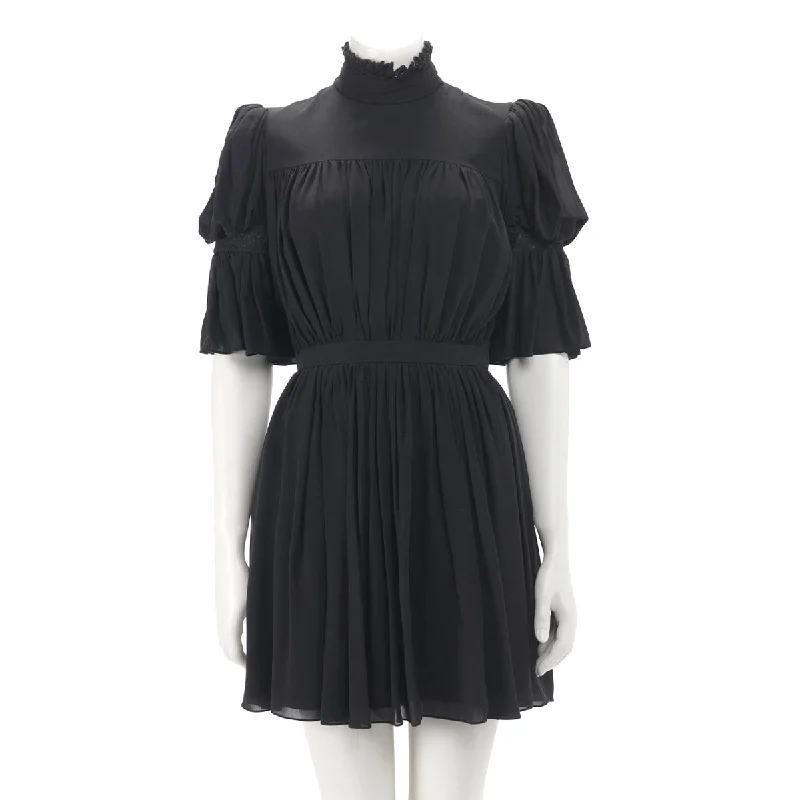 Coastal cruise dress-Louis Vuitton Black Silk Crepe Fluid Dress FR 38