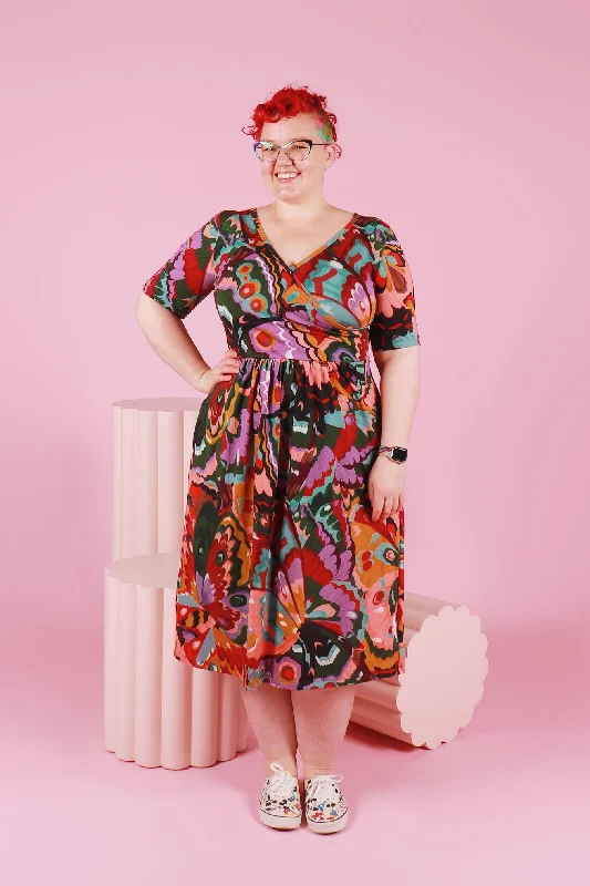 Crest-collared preppy dress-Winnie Dress Kaleidoscope