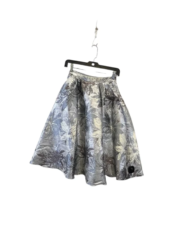 Amber glam skirt-Skirt Maxi By Little Mistress In Grey & Silver, Size: S