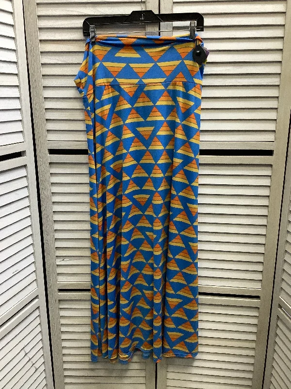 Gathered bustle skirt-Skirt Maxi By Lularoe In Blue, Size: Xl