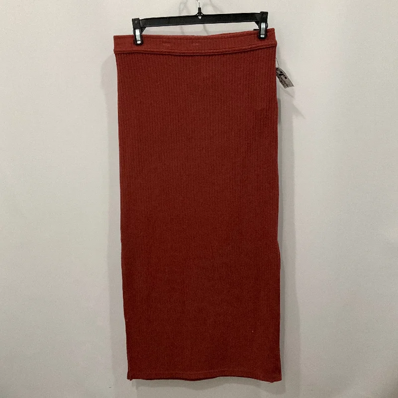 Shine flash skirt-Skirt Midi By Abercrombie And Fitch In Red, Size: S