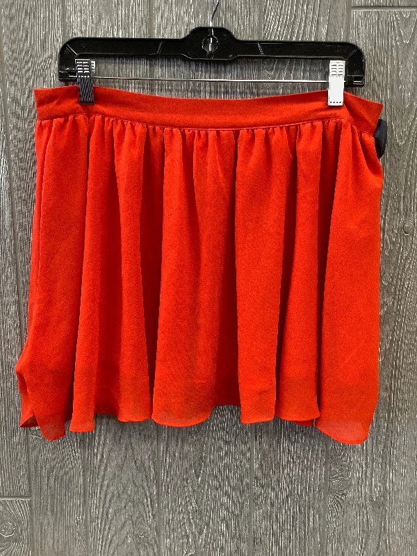 Lavish satin skirt-Skirt Midi By Clothes Mentor In Orange, Size: 8