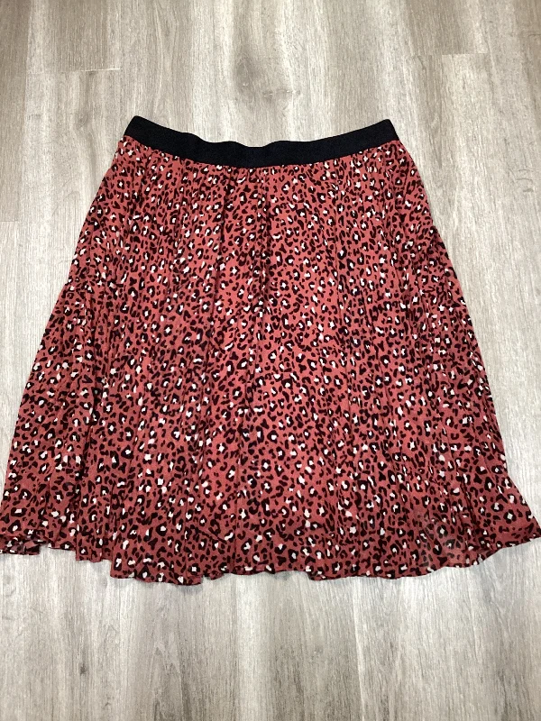 Raw zip-front skirt-Skirt Midi By Evri In Animal Print, Size: 2x