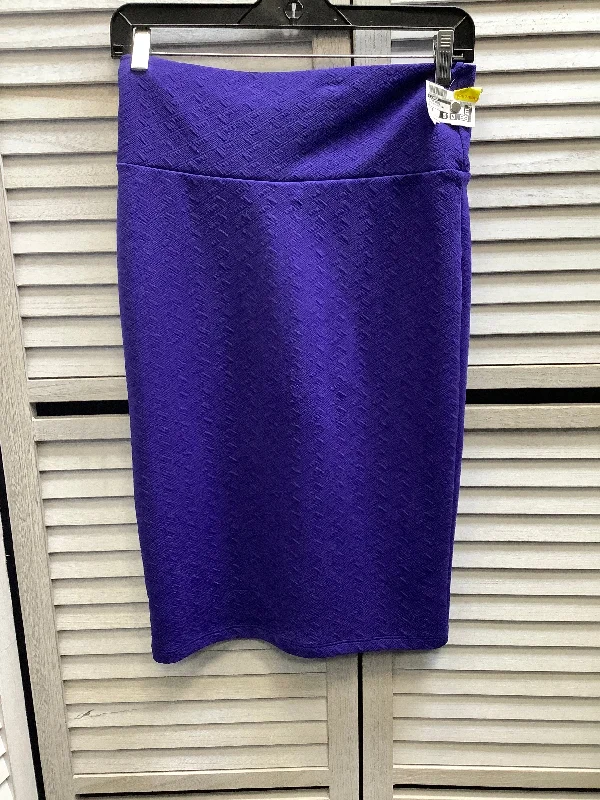 Fine trendy skirt-Skirt Midi By Lularoe In Striped Pattern, Size: S