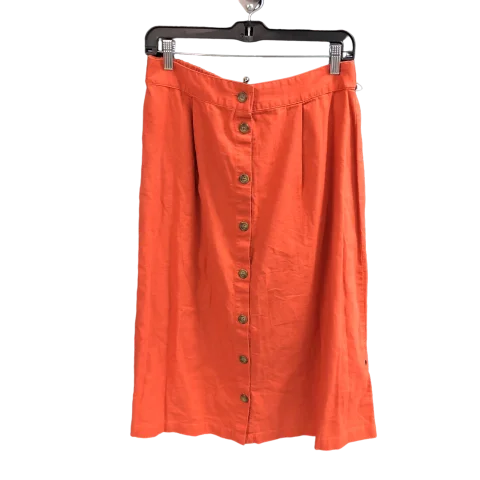 Wave tie-around skirt-Skirt Midi By Morgan Taylor In Orange, Size: L