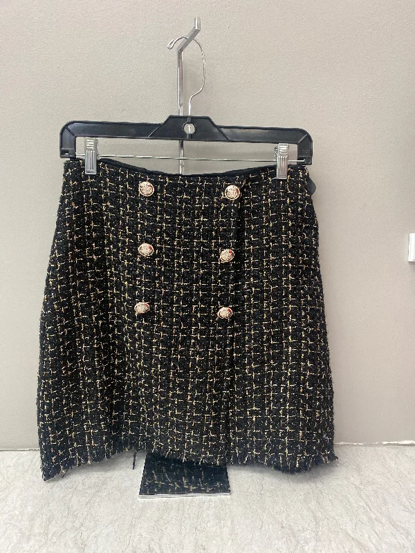 Offbeat boho skirt-Skirt Mini & Short By Clothes Mentor In Black & Gold, Size: 8