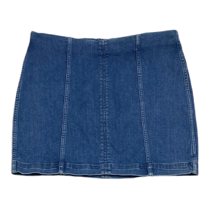 Tweed work skirt-Skirt Mini & Short By Free People In Blue Denim, Size: 12