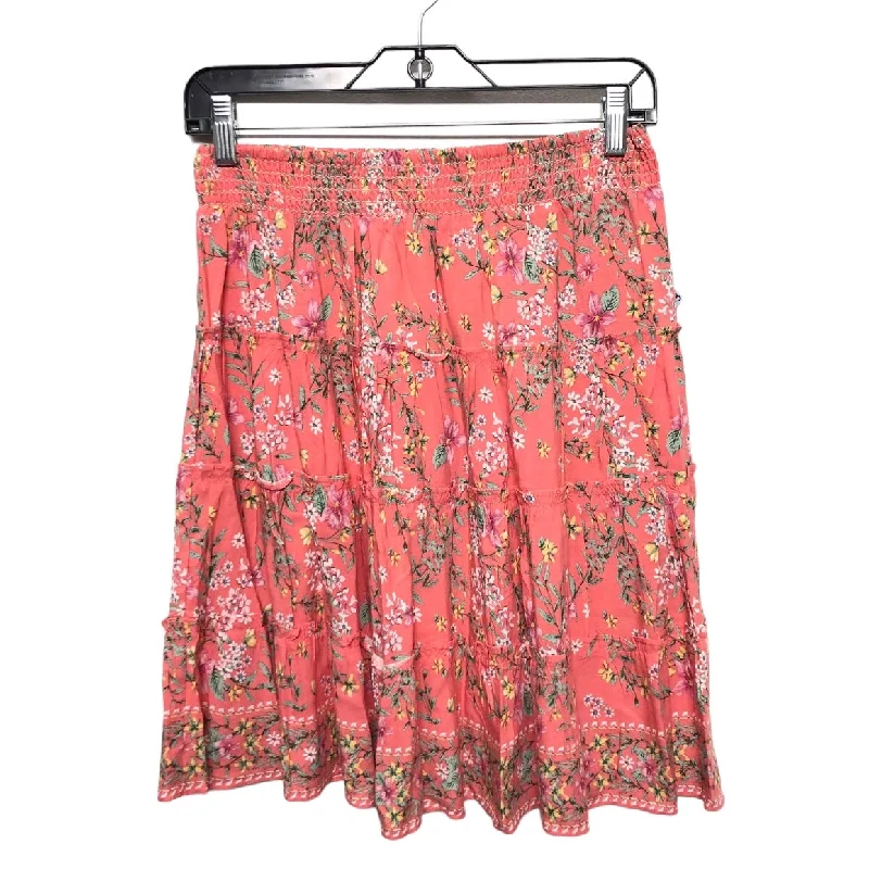 Fine net skirt-Skirt Mini & Short By Max Studio In Floral Print, Size: S