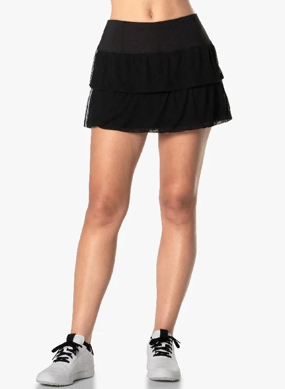 Raw zip-front skirt-Sublime Stripe Mesh Skirt