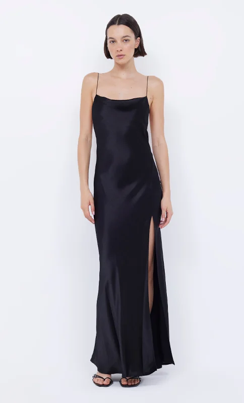 Misty overlay dress-AYALA COWL MAXI DRESS - BLACK