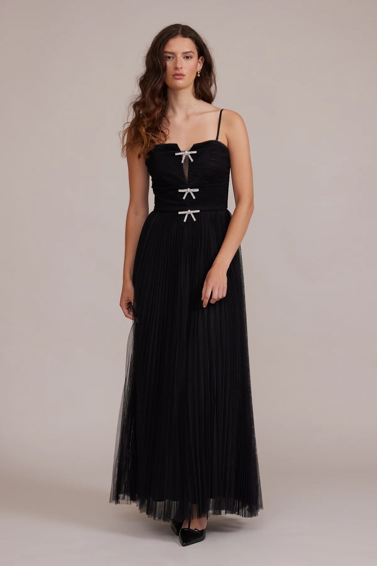 Sleek pleated dress-Ayana Tulle Maxi Dress