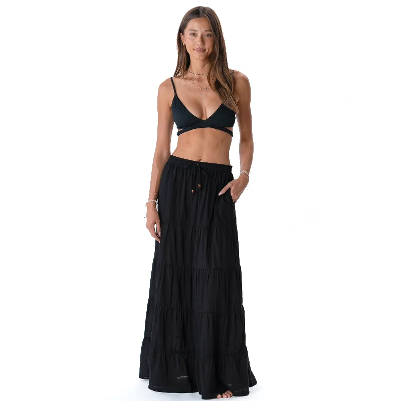 Smooth sleek dress-Black Shipwrecked Maxi Skirt