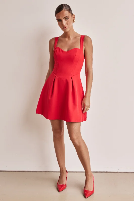 Sage muted dress-Brodie Mini Dress (Red)