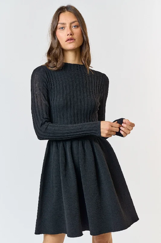 Stretchy jersey dress-Claudia Ribbed Mini Dress