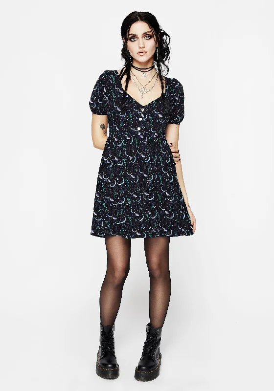 Chill relaxed dress-Diana Moon Moth Mini Dress