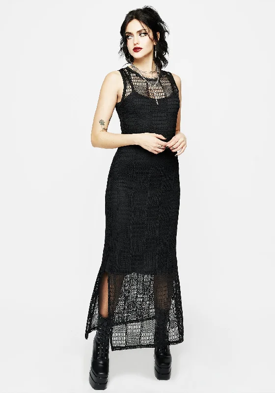 Shadow velvet dress-Kindle Ladder Lace Maxi Dress