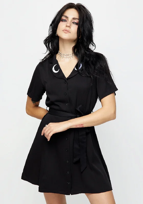 Grand gemstone dress-Luna Button Down Mini Shirt Dress