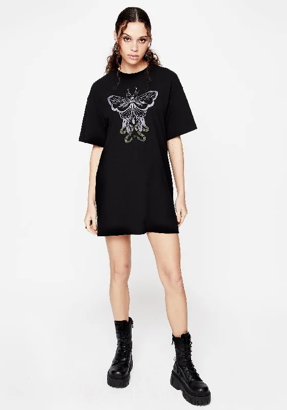 Darling puff dress-Mimicry Embroidered Mini Tee Dress