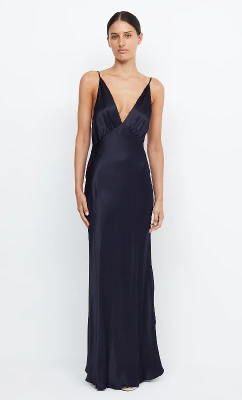 Structured evening dress-MOON DANCE V MAXI DRESS - INK