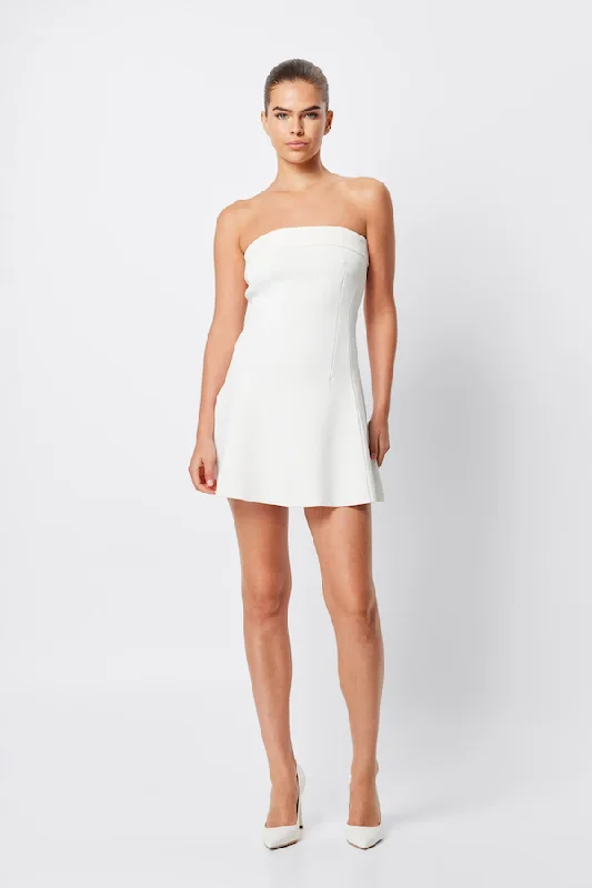 Packed multi-layer dress-Monaco Mini Dress White