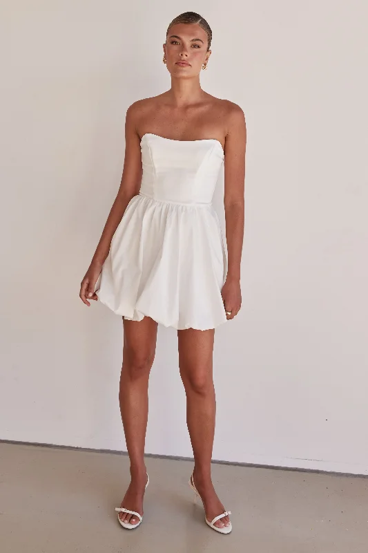 Voile slip dress-Niamh Mini Dress (White)