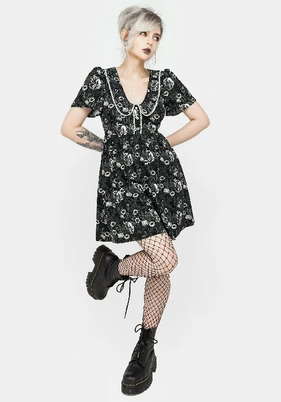 Artisan knit dress-Nightbloom Collared Mini Dress