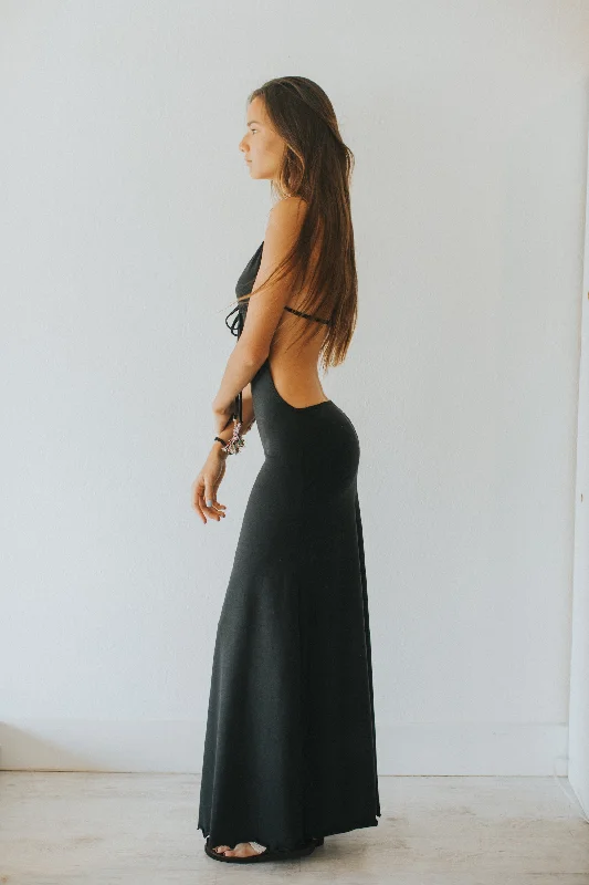 Open-shoulder prom dress-Nomad Low Back Maxi Dress