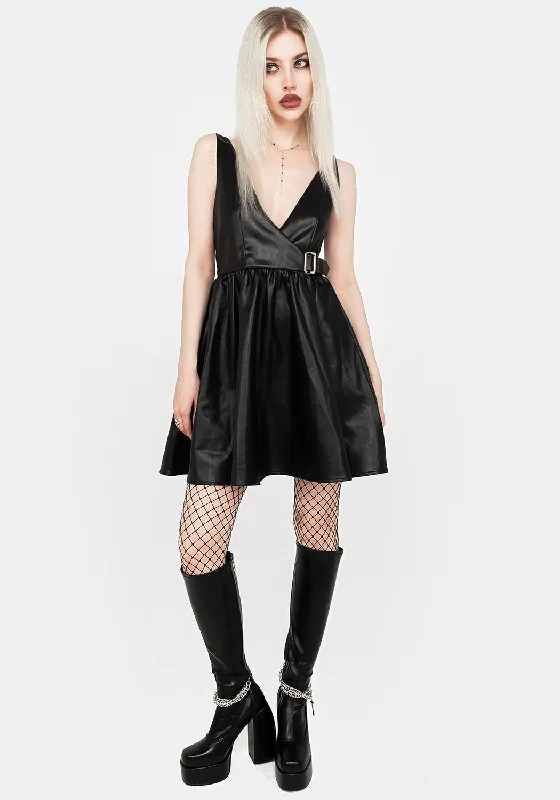 Sheer voile dress-Opium Faux Leather Mini Dress