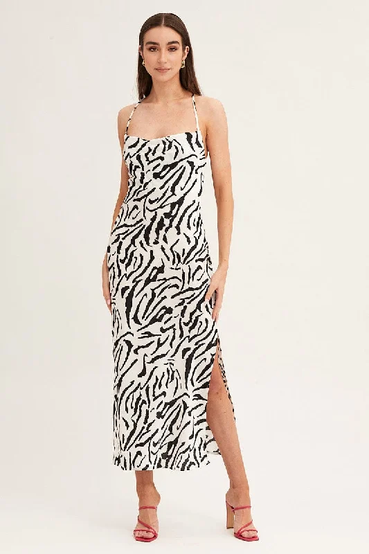 Blended summer dress-Print Midi Dress