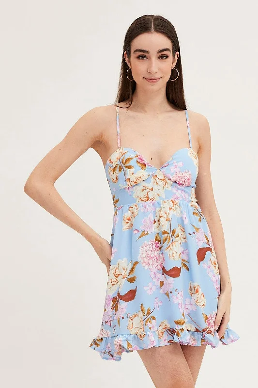 Print Mini Dress Sleeveless