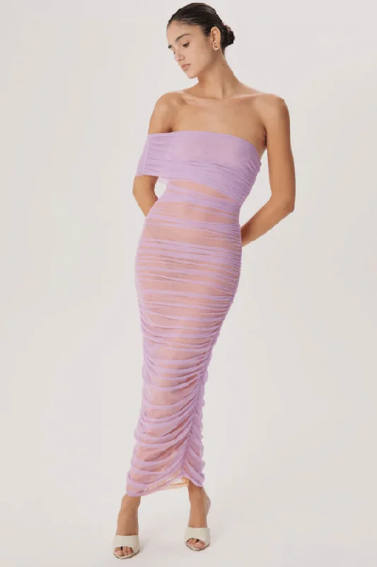 Fine silk dress-Lucia Dress Lavender Sherbert