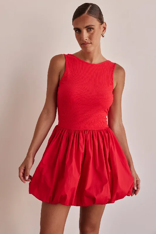 Mandarin citrus dress-Rosamund Mini Dress (Red)