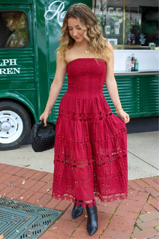 Sage muted dress-Safe Haven Midi Dress In Cherry Burgundy