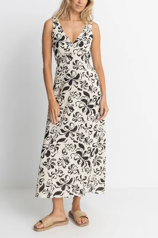 Quilted formal dress-Sundance Floral Maxi Dress Natural