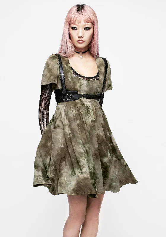 Brass formal dress-Tenebris Mini Smock Dress