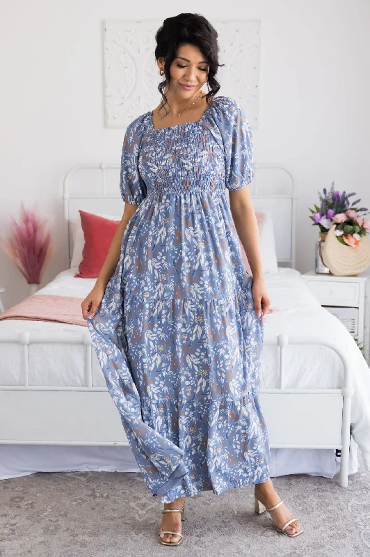 Slotted festival dress-The Indigo