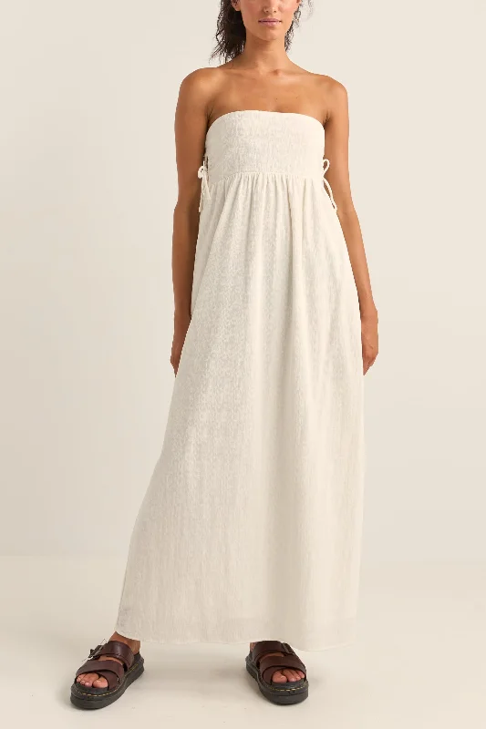 Marbled boho dress-Zali Tie Side Maxi Dress Coconut