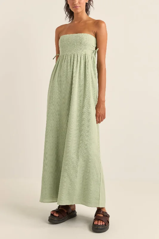 Wanderer embroidered dress-Zali Tie Side Maxi Dress Sage